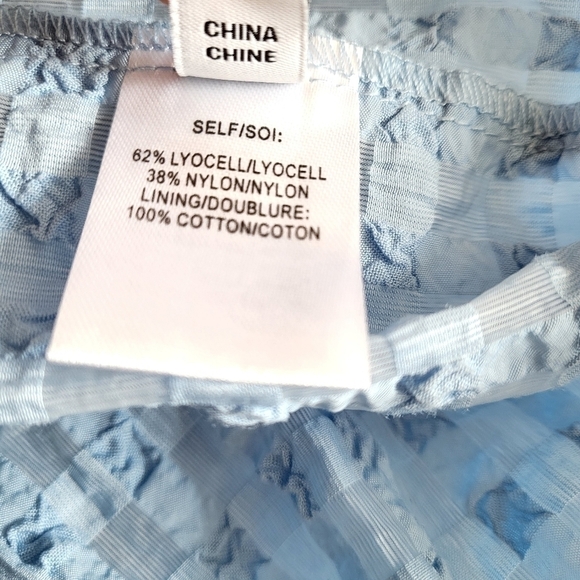 New Tanya Taylor Savannah Crinkled Gingham Oxford Blue Midi Dress NWT XS - Picture 15 of 16